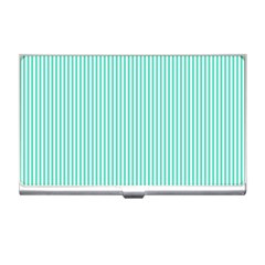 Classy Tiffany Aqua Blue Sailor Stripes Business Card Holders