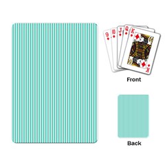 Classy Tiffany Aqua Blue Sailor Stripes Playing Card