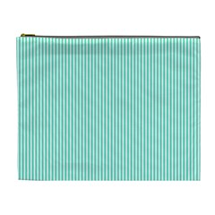 Classy Tiffany Aqua Blue Sailor Stripes Cosmetic Bag (xl) by PodArtist