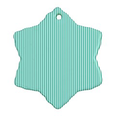 Classy Tiffany Aqua Blue Sailor Stripes Ornament (snowflake)