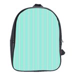 Classy Tiffany Aqua Blue Sailor Stripes School Bag (XL) Front