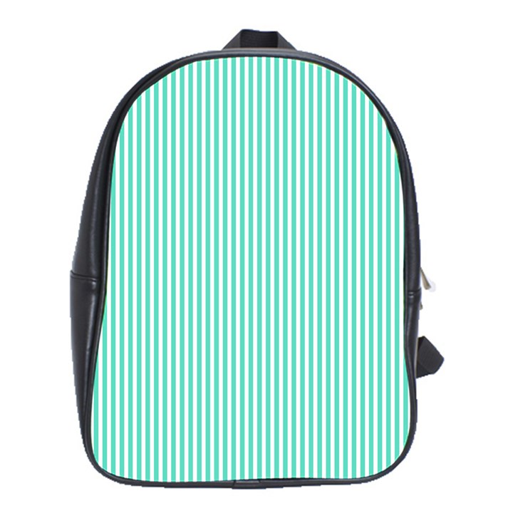 Classy Tiffany Aqua Blue Sailor Stripes School Bag (XL)