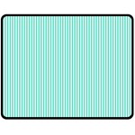 Classy Tiffany Aqua Blue Sailor Stripes Double Sided Fleece Blanket (Medium)  58.8 x47.4  Blanket Front