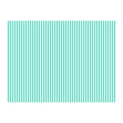 Classy Tiffany Aqua Blue Sailor Stripes Double Sided Flano Blanket (mini)  by PodArtist