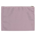 Baby Pink Stitched and Quilted Pattern Cosmetic Bag (XXL)  Back