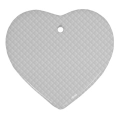 Bright White Stitched And Quilted Pattern Heart Ornament (two Sides) by PodArtist
