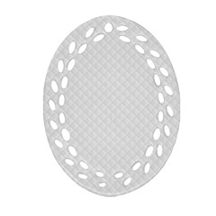 Bright White Stitched And Quilted Pattern Ornament (oval Filigree) by PodArtist