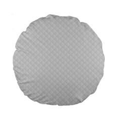 Bright White Stitched And Quilted Pattern Standard 15  Premium Round Cushions by PodArtist