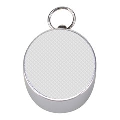Bright White Stitched And Quilted Pattern Mini Silver Compasses by PodArtist