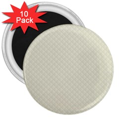 Rich Cream Stitched And Quilted Pattern 3  Magnets (10 Pack)  by PodArtist