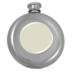 Rich Cream Stitched And Quilted Pattern Round Hip Flask (5 Oz) by PodArtist