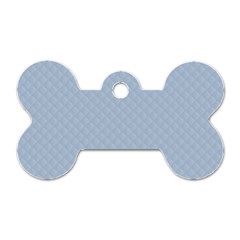 Powder Blue Stitched And Quilted Pattern Dog Tag Bone (one Side) by PodArtist
