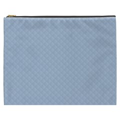 Powder Blue Stitched And Quilted Pattern Cosmetic Bag (xxxl)  by PodArtist