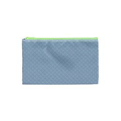 Powder Blue Stitched And Quilted Pattern Cosmetic Bag (xs) by PodArtist