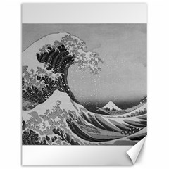 Black And White Japanese Great Wave Off Kanagawa By Hokusai Canvas 12  X 16   by PodArtist