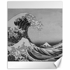 Black And White Japanese Great Wave Off Kanagawa By Hokusai Canvas 11  X 14  