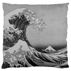 Black And White Japanese Great Wave Off Kanagawa By Hokusai Standard Flano Cushion Case (one Side) by PodArtist