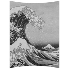 Black And White Japanese Great Wave Off Kanagawa By Hokusai Back Support Cushion by PodArtist