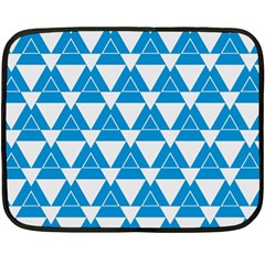 Blue & White Triangle Pattern  Double Sided Fleece Blanket (mini)  by berwies