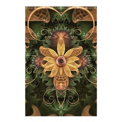 Beautiful Filigree Oxidized Copper Fractal Orchid Shower Curtain 48  X 72  (small)  by jayaprime