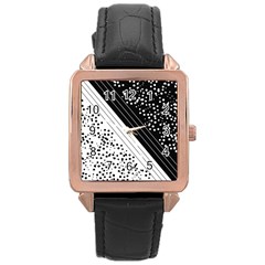 Pattern Rose Gold Leather Watch  by gasi
