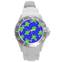 Pattern Round Plastic Sport Watch (l) by gasi