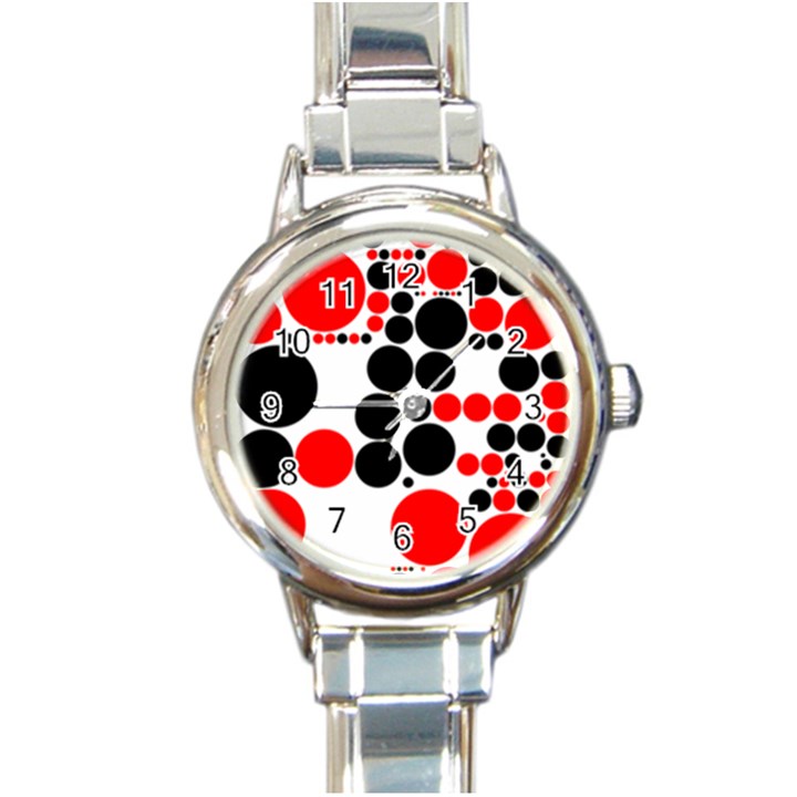 Pattern Round Italian Charm Watch