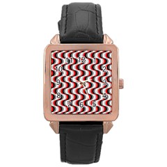 Pattern Rose Gold Leather Watch  by gasi