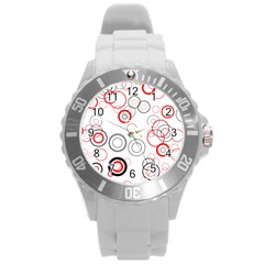 Pattern Round Plastic Sport Watch (l) by gasi