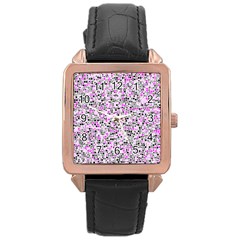 Pattern Rose Gold Leather Watch  by gasi