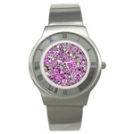 Pattern Stainless Steel Watch Front