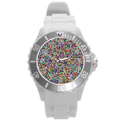 Pattern Round Plastic Sport Watch (l) by gasi