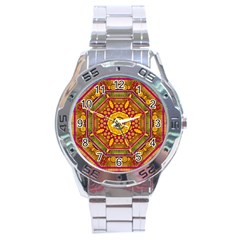 Sunshine Mandala And Other Golden Planets Stainless Steel Analogue Watch by pepitasart