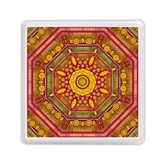 Sunshine Mandala And Other Golden Planets Memory Card Reader (square)  by pepitasart