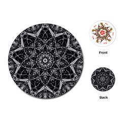 Mandala Psychedelic Neon Playing Cards (round)  by Celenk