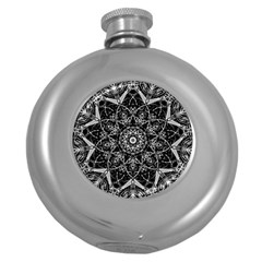 Mandala Psychedelic Neon Round Hip Flask (5 Oz)