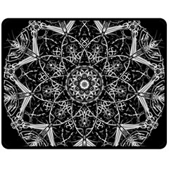 Mandala Psychedelic Neon Fleece Blanket (medium)  by Celenk