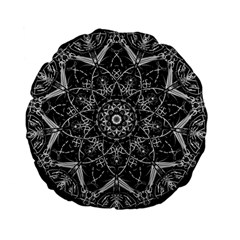 Mandala Psychedelic Neon Standard 15  Premium Flano Round Cushions by Celenk