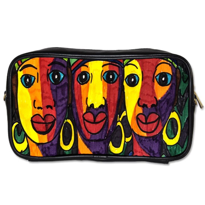 Ethnic Bold Bright Artistic Paper Toiletries Bags 2-Side