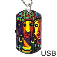 Ethnic Bold Bright Artistic Paper Dog Tag USB Flash (Two Sides)