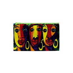 Ethnic Bold Bright Artistic Paper Cosmetic Bag (XS)