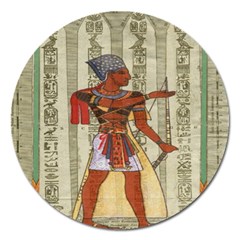 Egyptian Design Man Royal Magnet 5  (round) by Celenk
