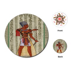 Egyptian Design Man Royal Playing Cards (round)  by Celenk