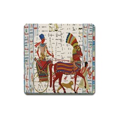 Egyptian Tutunkhamun Pharaoh Design Square Magnet by Celenk