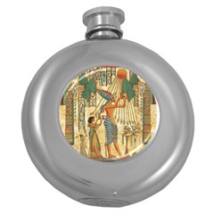 Egyptian Man Sun God Ra Amun Round Hip Flask (5 Oz)