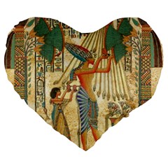 Egyptian Man Sun God Ra Amun Large 19  Premium Flano Heart Shape Cushions by Celenk