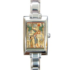 Egyptian Man Sun God Ra Amun Rectangle Italian Charm Watch by Celenk