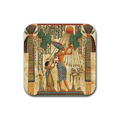 Egyptian Man Sun God Ra Amun Rubber Coaster (square)  by Celenk