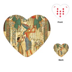 Egyptian Man Sun God Ra Amun Playing Cards (heart)  by Celenk