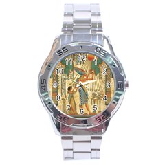 Egyptian Man Sun God Ra Amun Stainless Steel Analogue Watch by Celenk